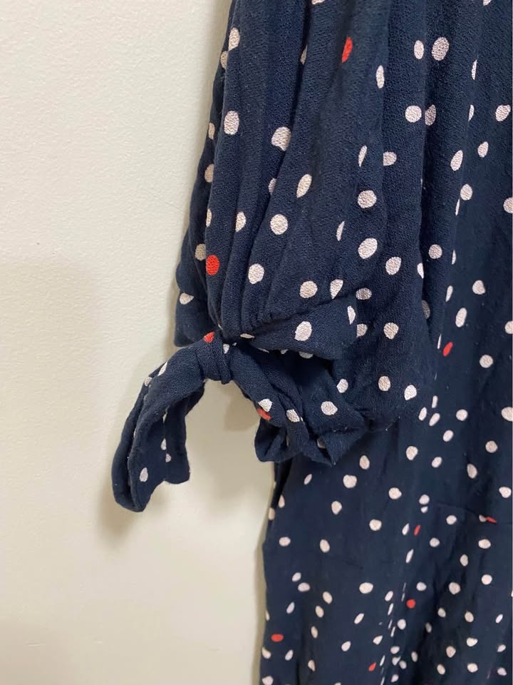 Blue polka dot dress plus size - photo 2