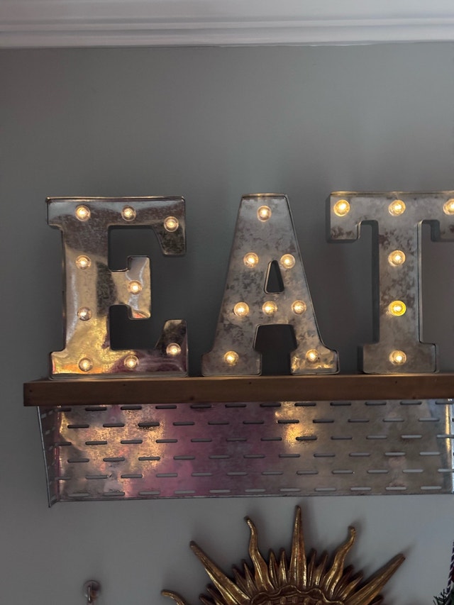Marquee style letters with Shelf