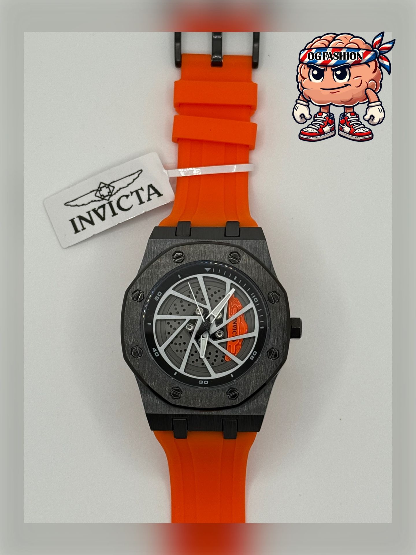 Watch Invicta Sport Orange Strap Skeleton Dial - photo 3