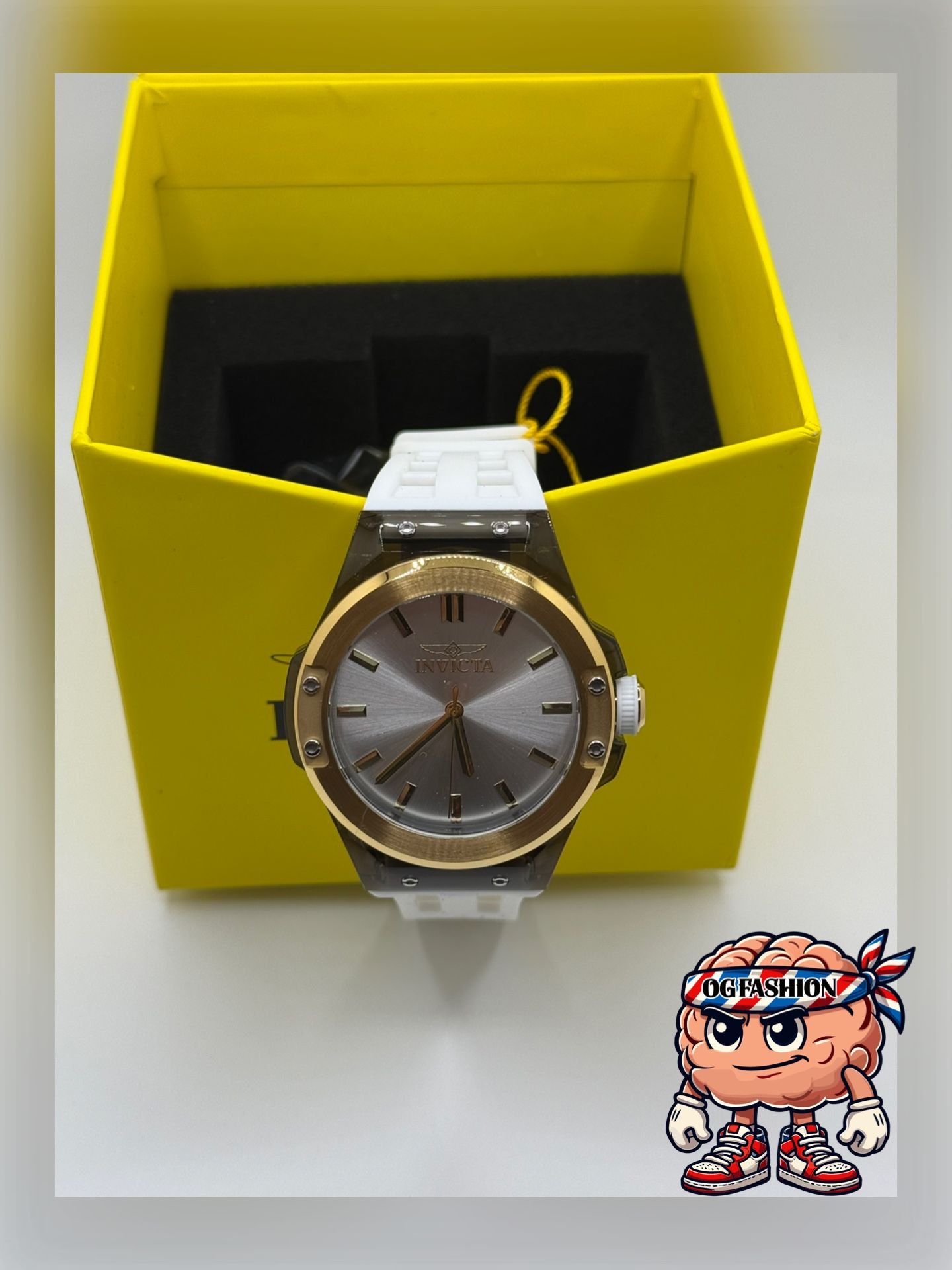Watch Invicta Men’s White Strap Gold Bezel – New in Box - photo 2