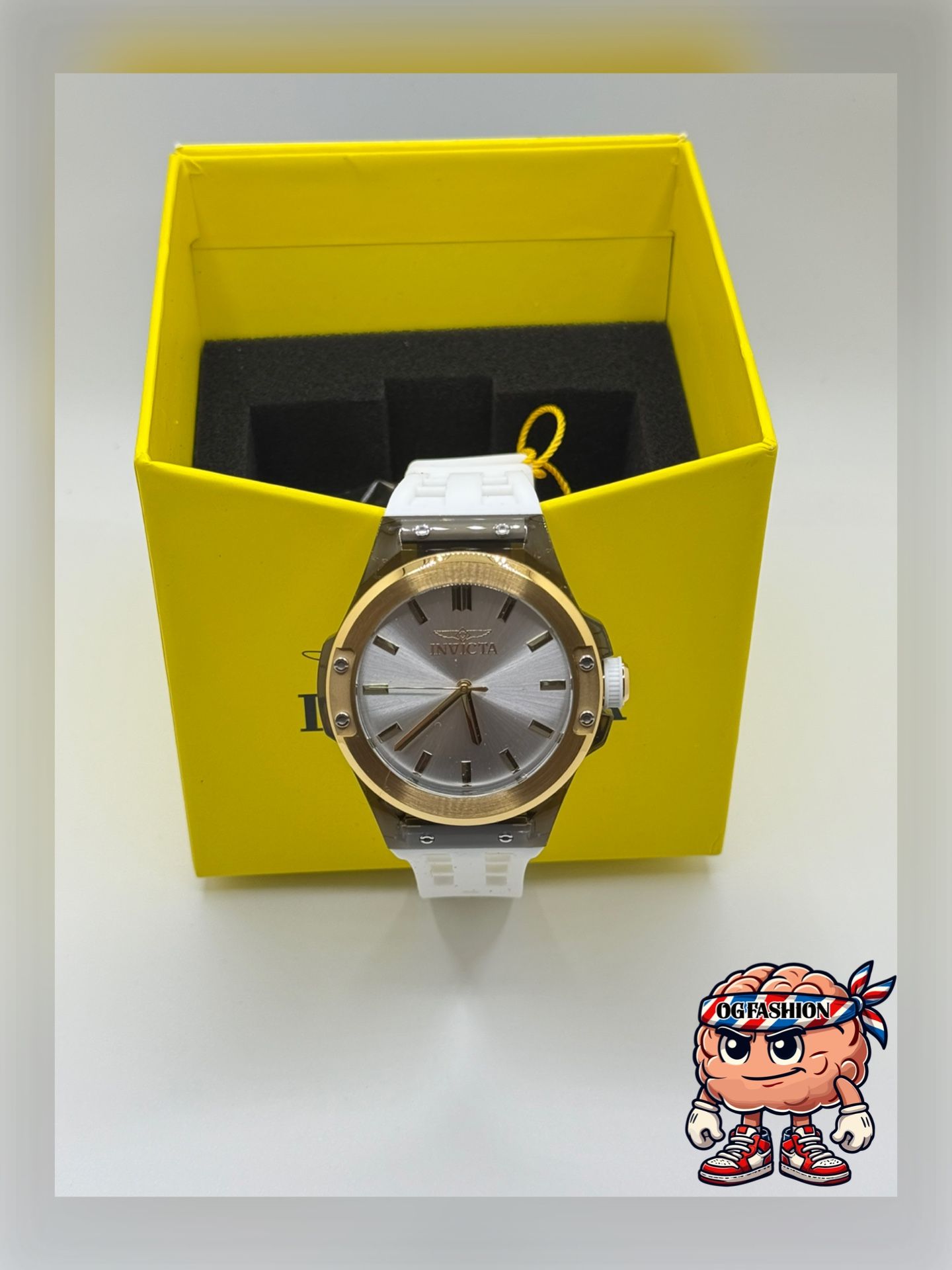 Watch Invicta Men’s White Strap Gold Bezel – New in Box - photo 3