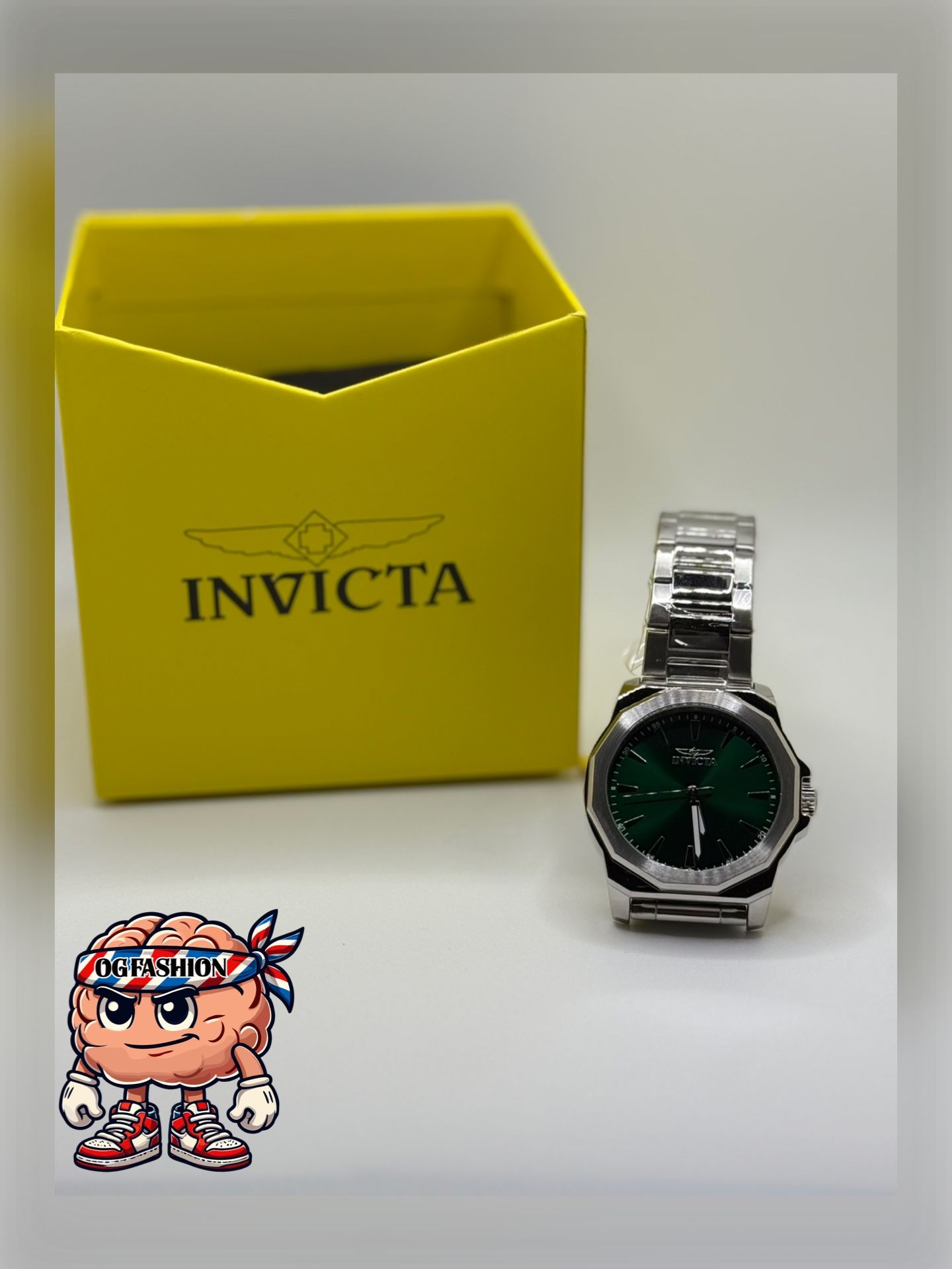 Invicta Men’s Silver Stainless Steel Green Dial - New