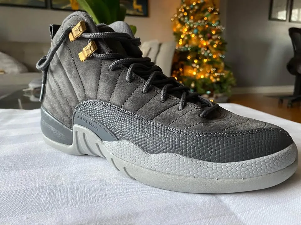 NIKE AIR JORDAN XII 12 RETRO BG SIZE 6.5Y DARK GREY image indicator(5)