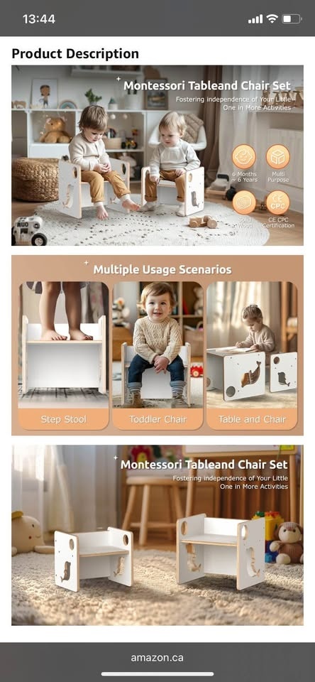 Montessori table & chair toddler - photo 5