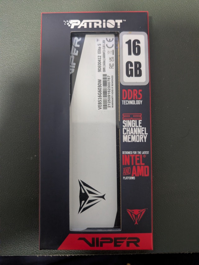 Patriot Viper Elite 5 16GB PC RAM DDR5 6000 CL30