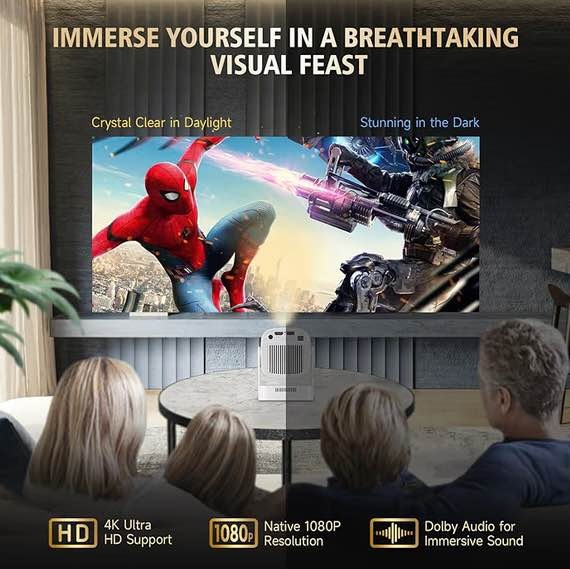 Mini Projector with WiFi and Bluetooth, 4K Full HD 200ANSI - photo 4