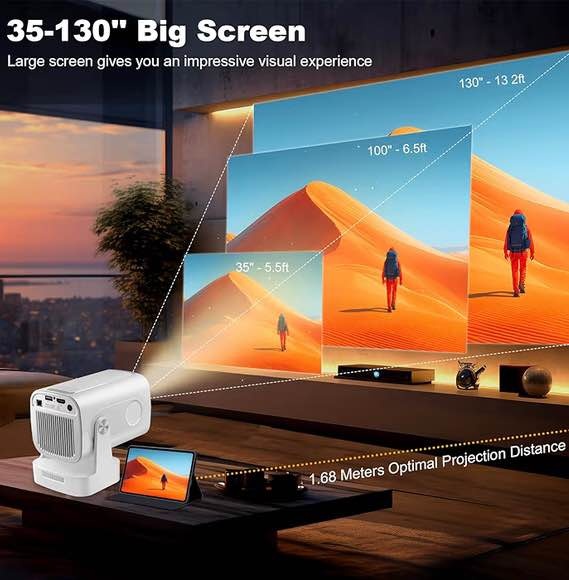 Mini Projector with WiFi and Bluetooth, 4K Full HD 200ANSI - photo 5