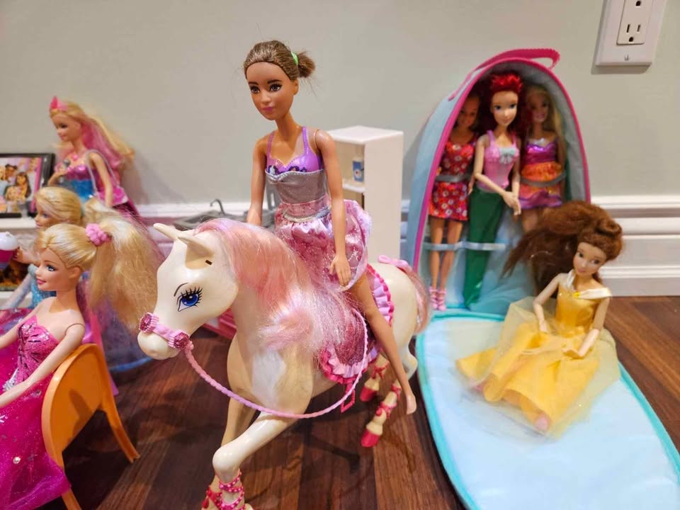 15 Barbie dolls + house accessories - photo 3