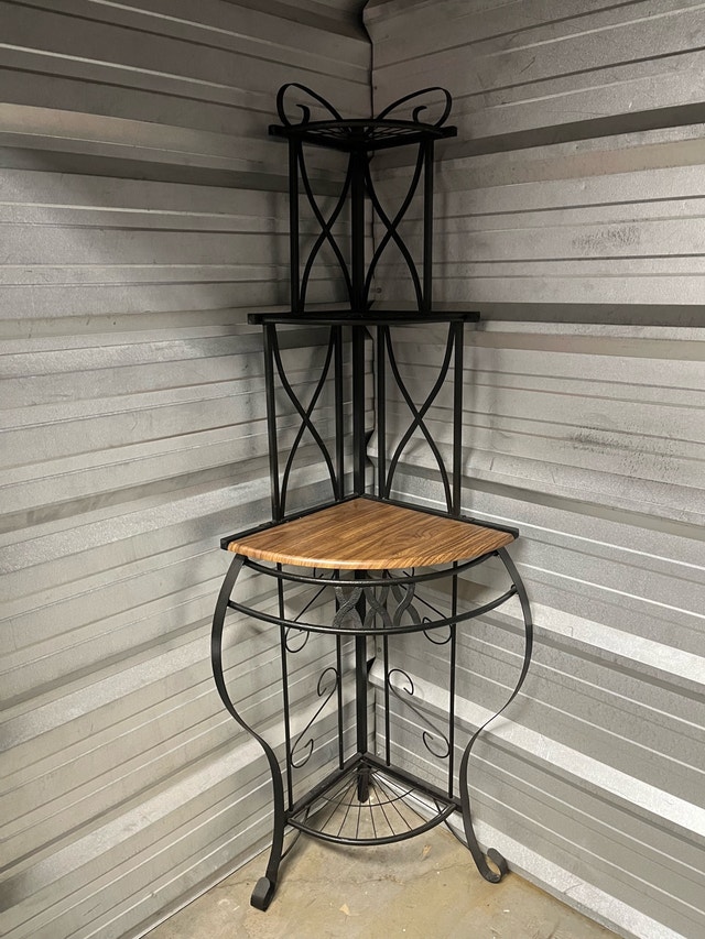 Wood and metal corner stand