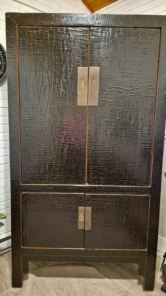 Henredon Mahogany Pressed Bamboo Wardrobe/Armoire