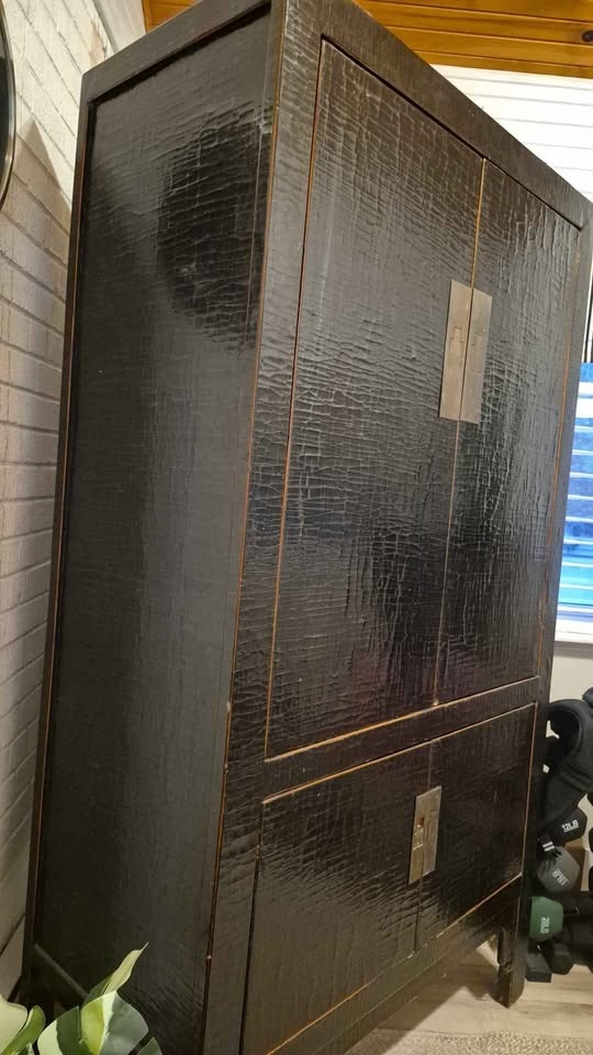 Henredon Mahogany Pressed Bamboo Wardrobe/Armoire - photo 4