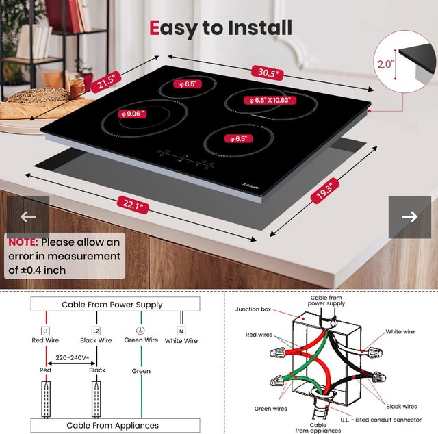 Brand New Gasland Chef 30" Electric Cooktop - photo 5
