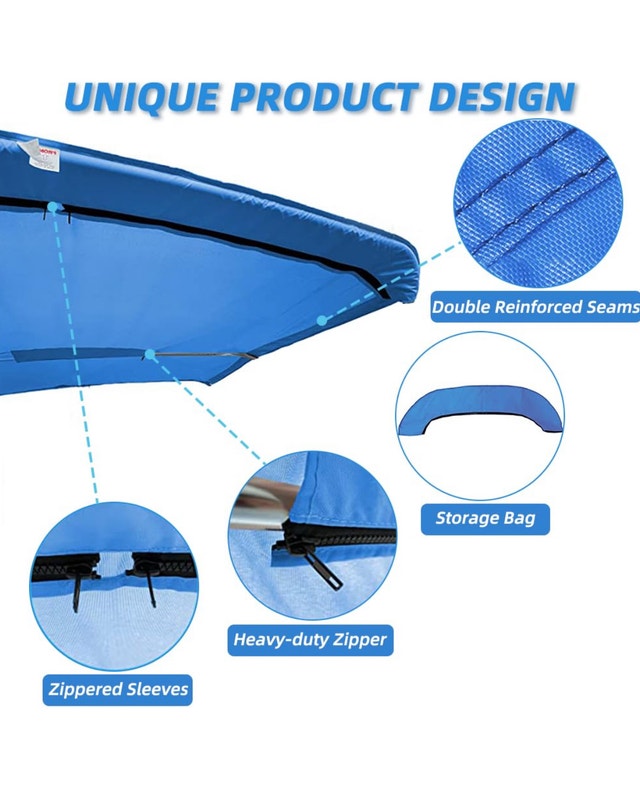 Bimini Top Weatherproof Sun Shade Boat Awning Canopy - photo 2