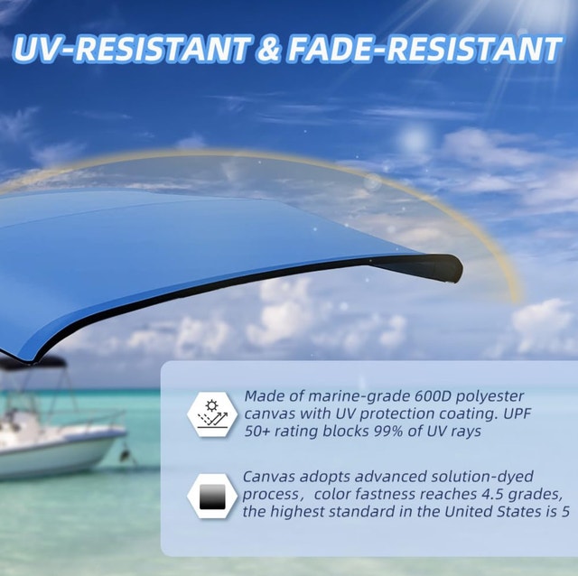 Bimini Top Weatherproof Sun Shade Boat Awning Canopy - photo 3