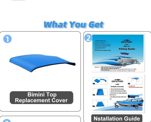 Bimini Top Weatherproof Sun Shade Boat Awning Canopy - photo 4