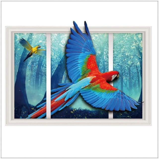 Brand New SLAVIO 3D Macaw Wall Sticker