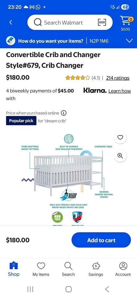**Free Delivery in KWC **Dream on me crib