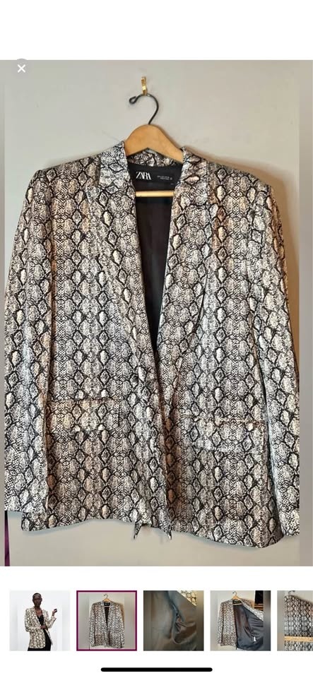 Zara Oversized Snake Print Blazer L-XL
