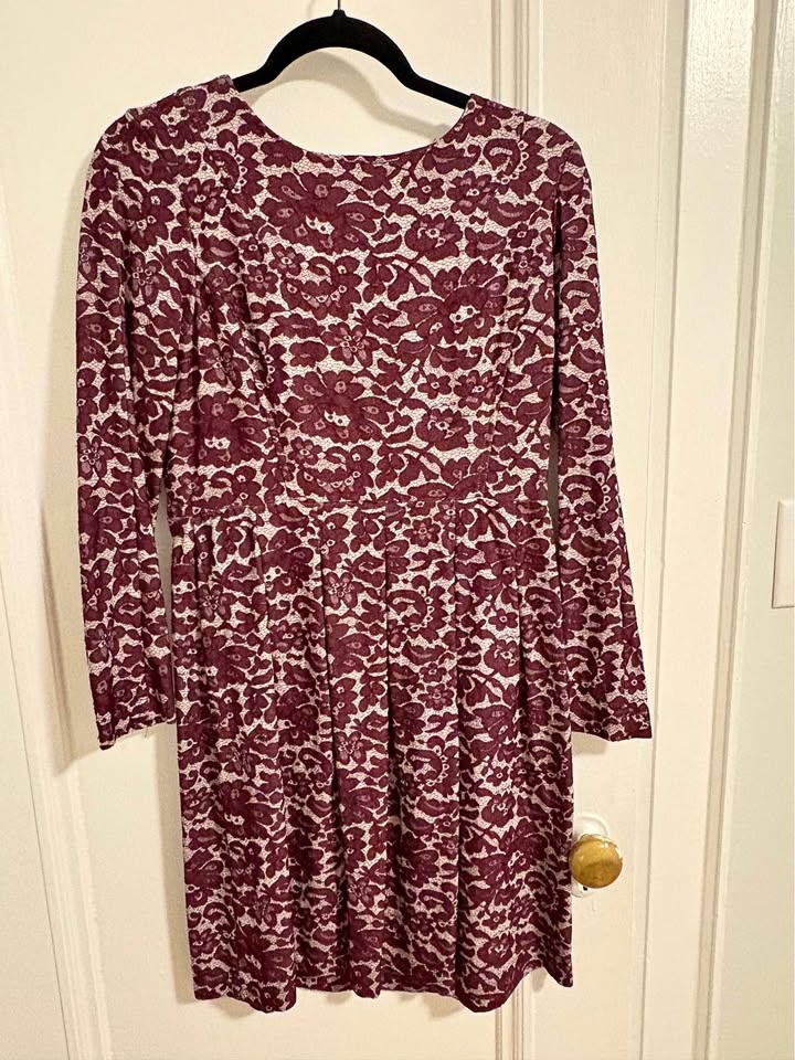 Tommy Hilfiger Burgundy Long Sleeve Dress