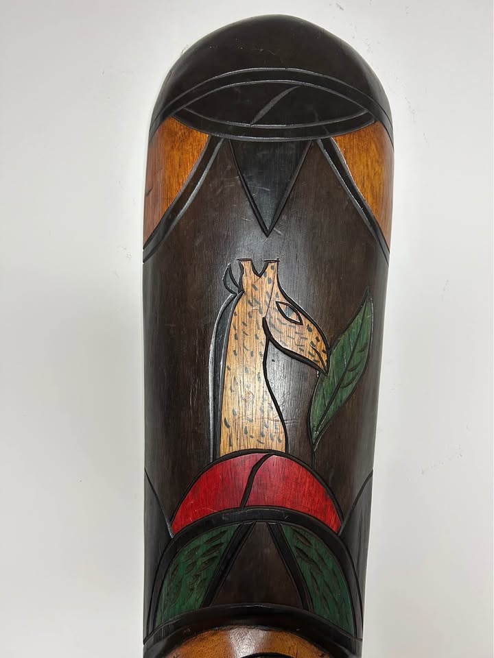 Large Vintage Hand-Carved Wooden Tribal Style Mask - photo 3