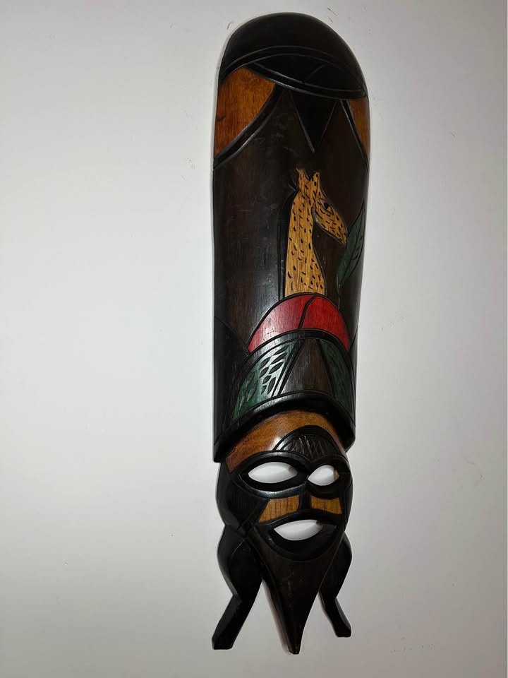 Large Vintage Hand-Carved Wooden Tribal Style Mask - photo 5