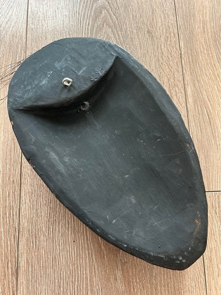 Hand-Carved Painted Wooden Mask - photo 3