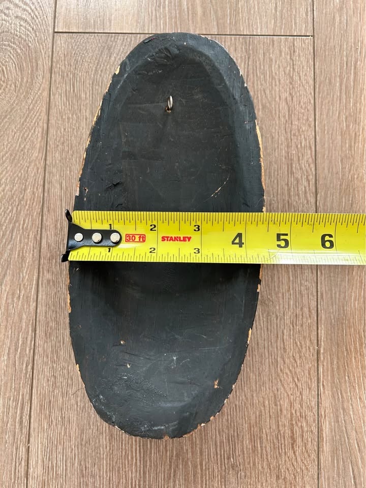 Hand-Carved Painted Wooden Tribal Mask – Vintage Folk Wall Decor - photo 5