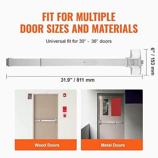 VEVOR Push Bar Door Locks, Stainless Steel Panic Bars - photo 2