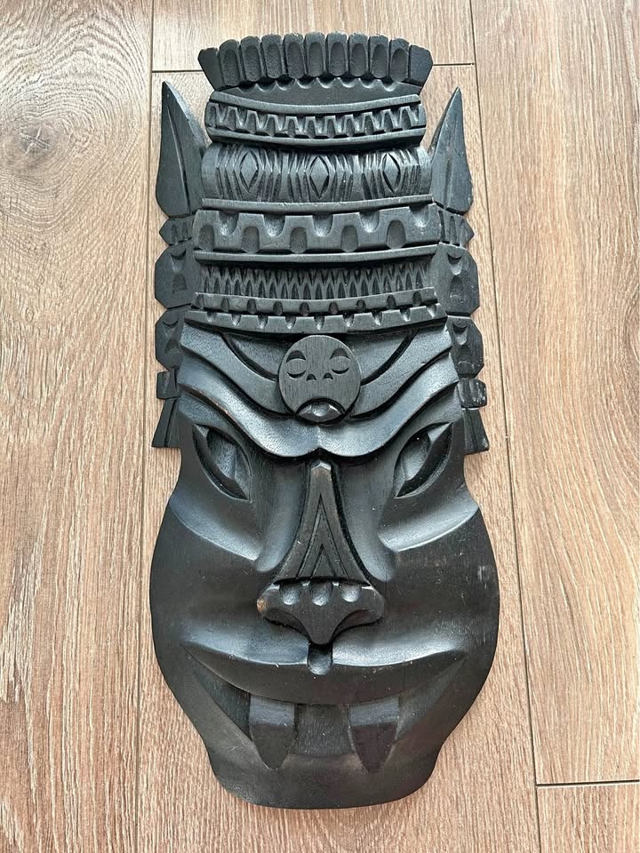 Vintage Tribal Mask - Large Decorative Wall Art 15”