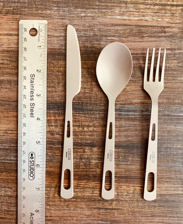 NEW - NEVER USED - Titanium Spoon, Fork and Knife Set - photo 2