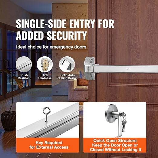 VEVOR Push Bar Door Locks, Stainless Steel Panic Bars - photo 3