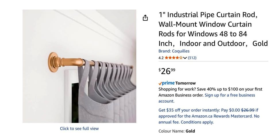 1" Industrial Pipe Curtain Rod 48-84” Indoor/Outdoor