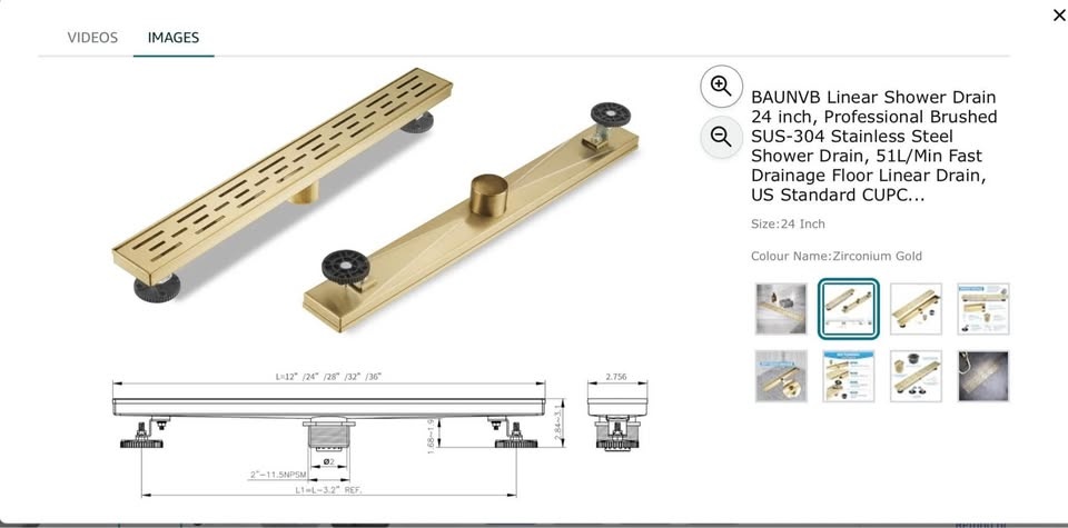 BAUNVB Linear Shower Drain 24 inch - photo 3