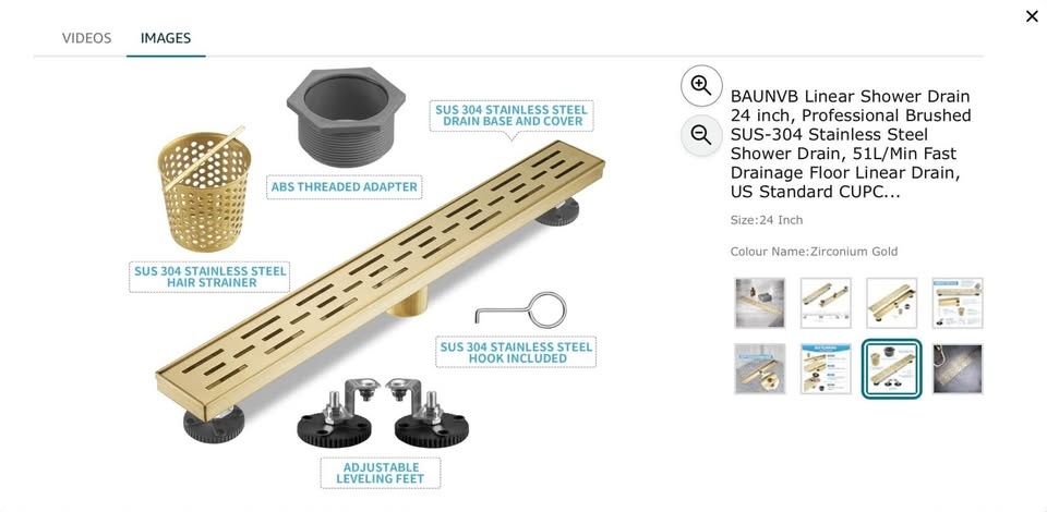 BAUNVB Linear Shower Drain 24 inch - photo 4