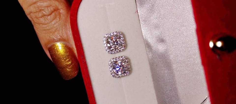 2.02 ct Certified Diamond Stud Earrings free Diamond test