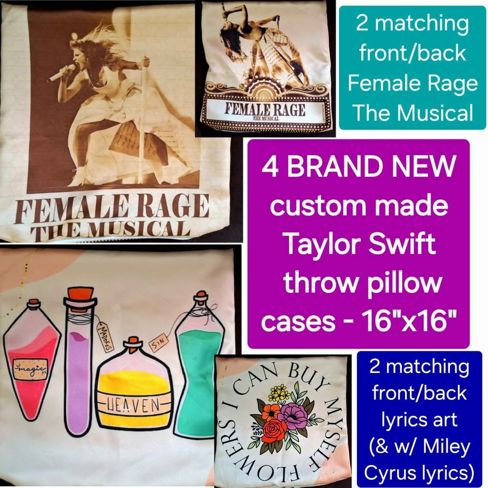 Taylor Swift pillow cases NEW - 4 throw pillow covers - photo 2