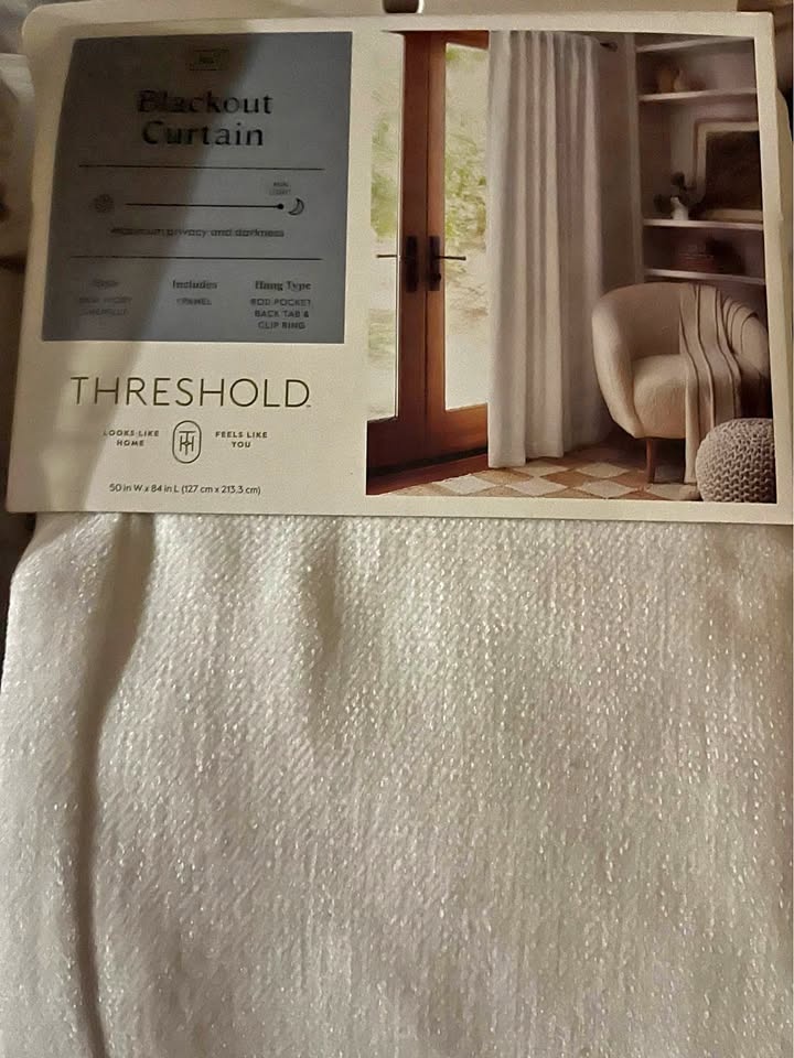 Blackout Aruba Curtain Panel Threshold White 6 Panels