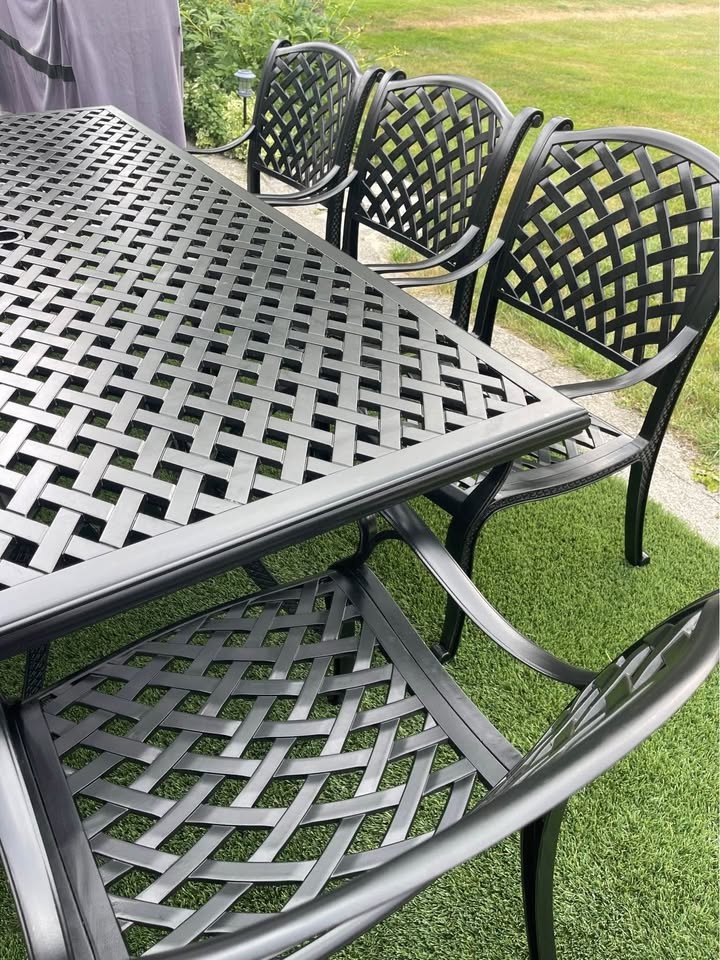 Extra Large Heavy Commercial Patio Set - Table & 8 Armchairs - photo 4