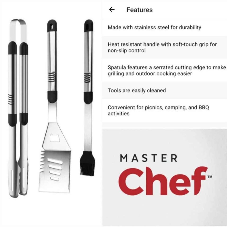 NEW BBQ Tools Set - Master Chef, stainless steel - photo 2