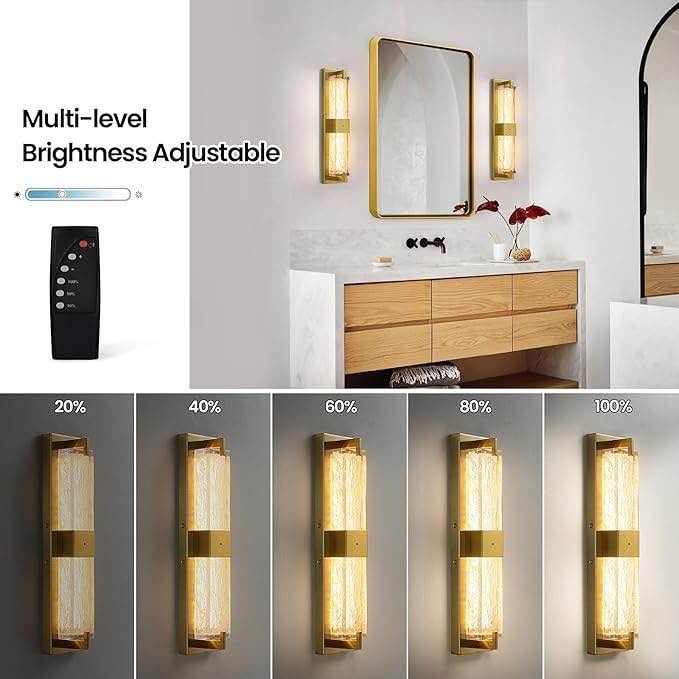 Wireless Rechargeable Gold Wall Light Dimmable LED - photo 3