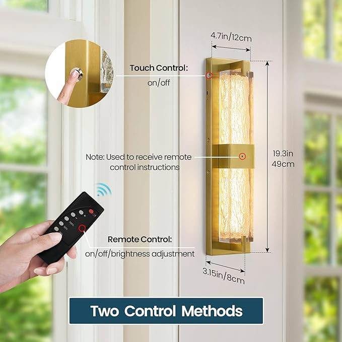 Wireless Rechargeable Gold Wall Light Dimmable LED - photo 4