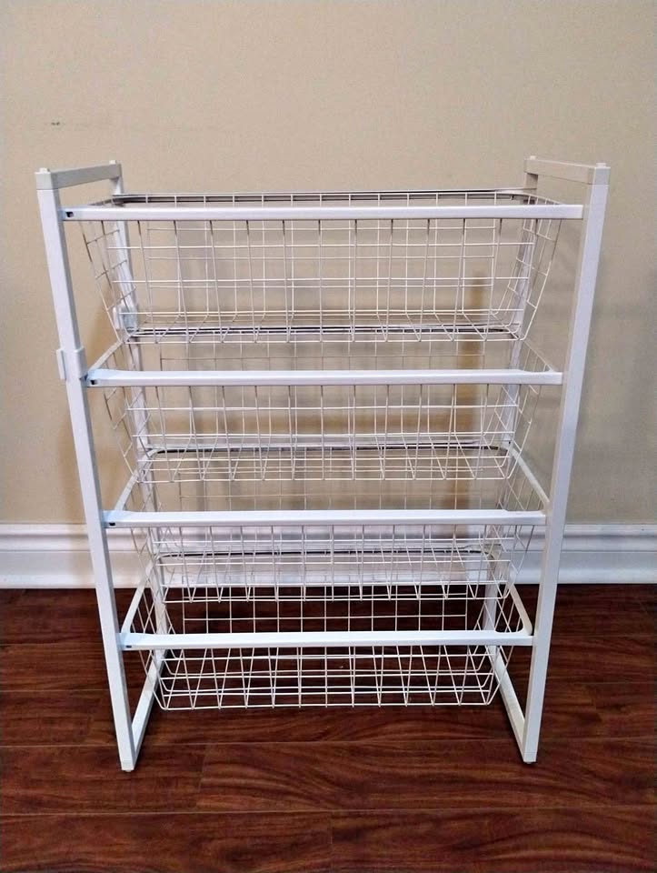 Storage basket with drawers white