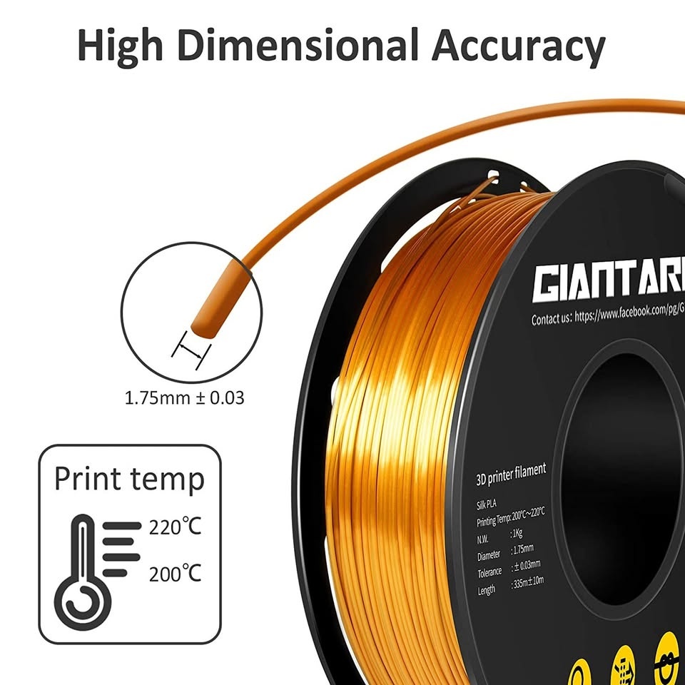 GIANTARM SILK PLA FILAMENT - 1.75MM - 1KG - SILK GOLD - photo 2