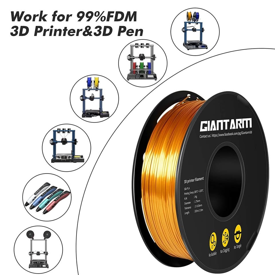 GIANTARM SILK PLA FILAMENT - 1.75MM - 1KG - SILK GOLD - photo 3