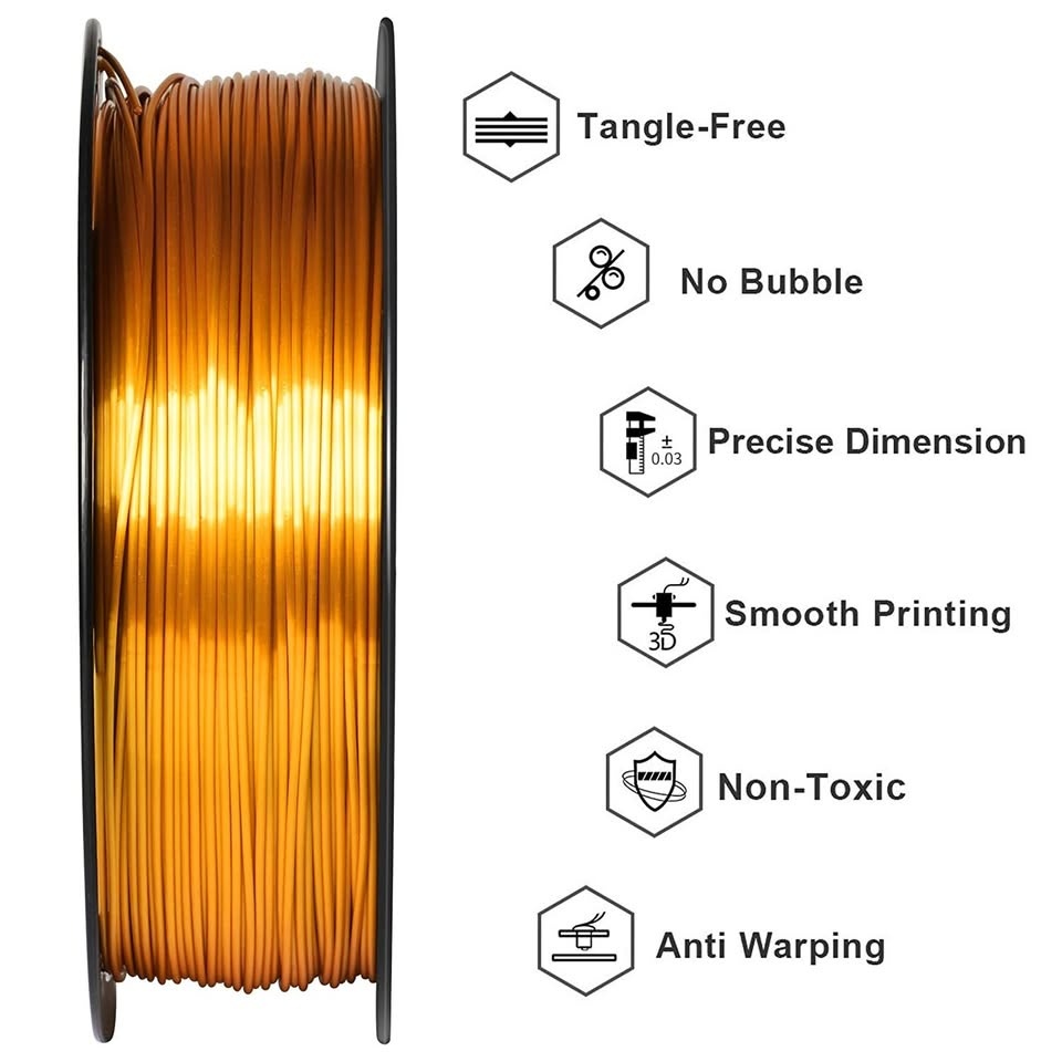 GIANTARM SILK PLA FILAMENT - 1.75MM - 1KG - SILK GOLD - photo 4