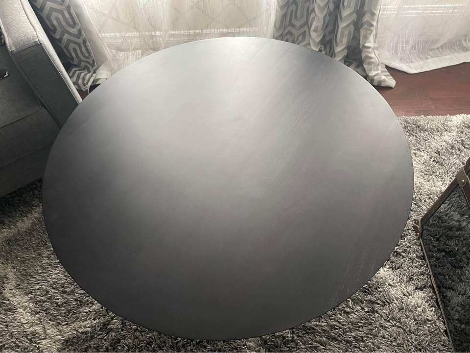 New Custom Coffee Table - 35” Black Acacia Wood Top With Gold Ba - photo 3