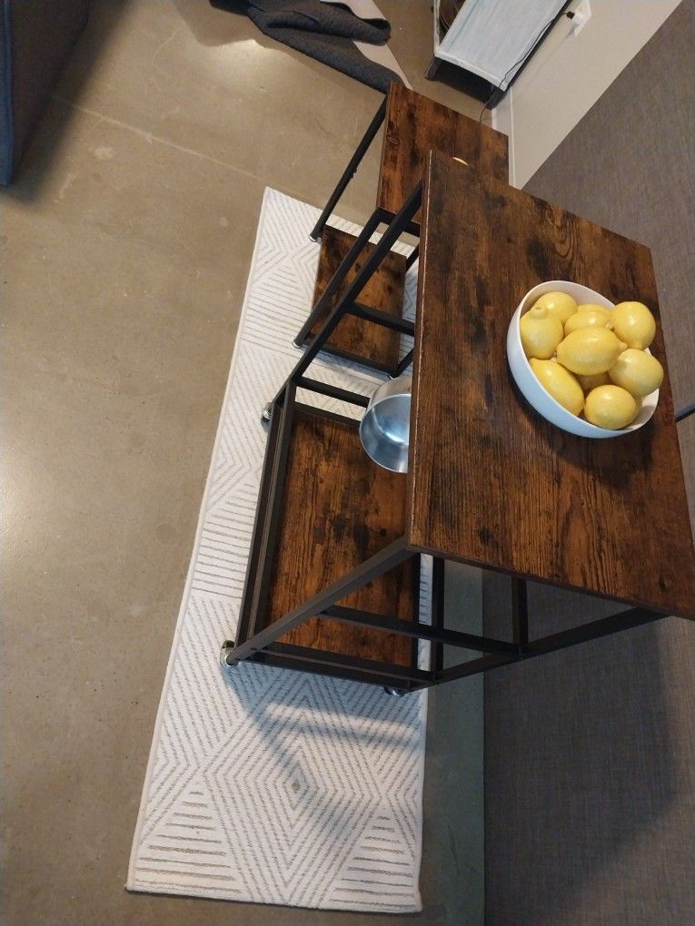 Heavy-Duty Rolling Cart + Side Table – $25 - photo 4