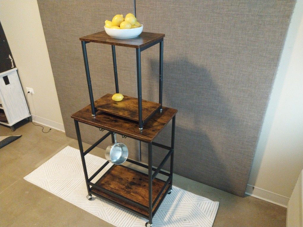 Heavy-Duty Rolling Cart + Side Table – $25 - photo 5
