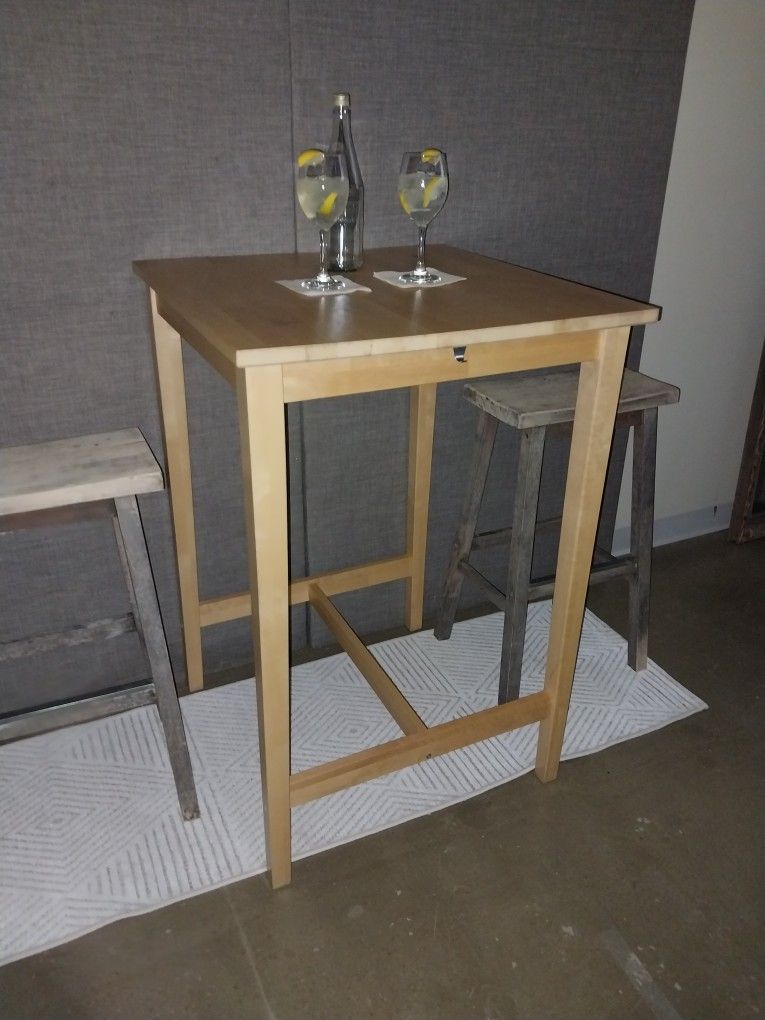 IKEA BJÖRKUDDEN Solid Wood Bar Table – Like New - photo 2