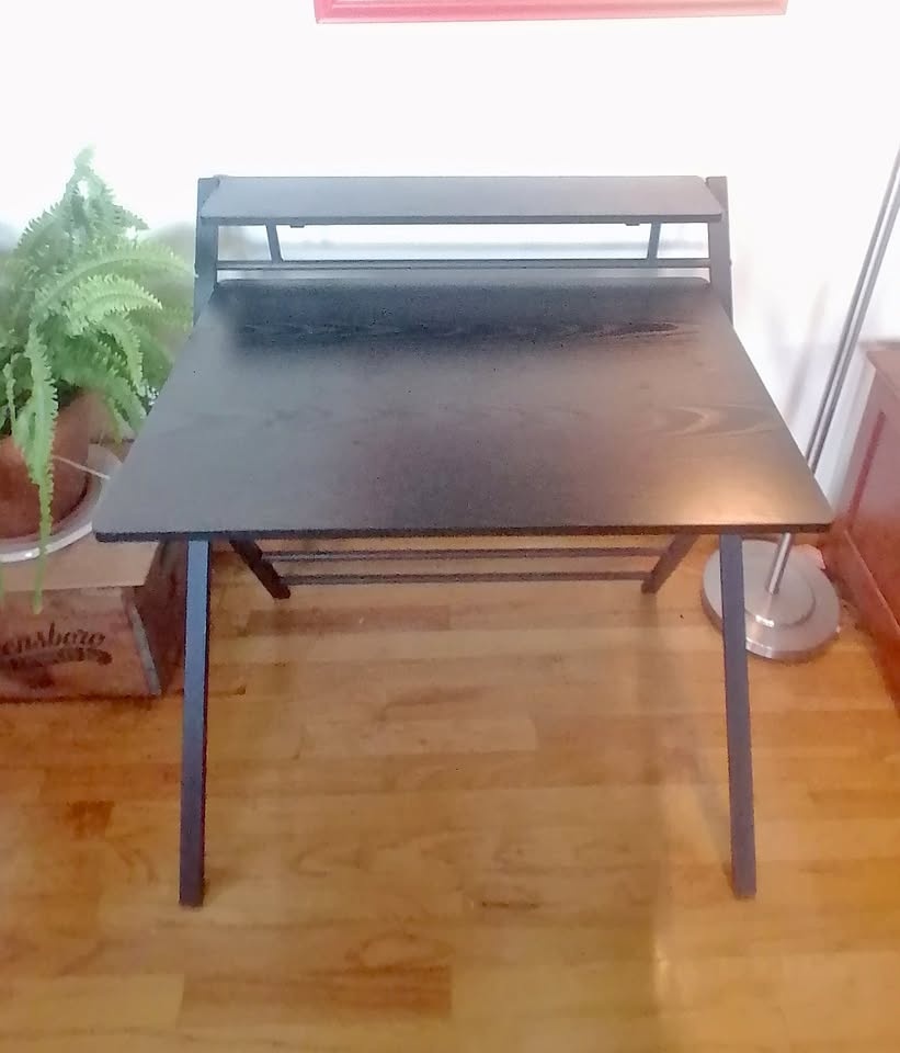 Black Wood-Finish Foldable Desk